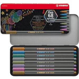 STABILO Premium Metallic-Filzstift Pen 68 metallic 8er Metalletui mit Hängelasche STABILO Premium Metallic-Filzstift Pen 68 metallic 8er Metalletui mit Hängelasche
