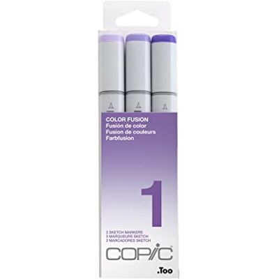 Copic Sketch Marker Set "Color Fusion 1", 3 Farben, professionellee Pinsel-Marker mit einer flexiblen und einer mittelbreiten Spitze Copic Sketch Marker Set "Color Fusion 1", 3 Farben, professionellee Pinsel-Marker mit einer flexiblen und einer mittelbreiten Spitze