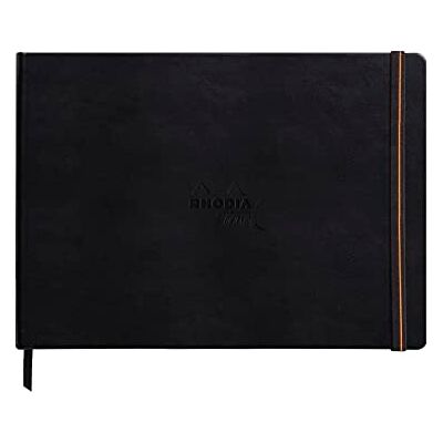 Rhodia 116172C Touch Skizzenbuch Mixed Media Book, 20 Blatt Paint'ON-Papier extraweiß 250g, A4 Querformat, ideal für Mischtechniken und Kunst, Schwarz, 1 Stück Rhodia 116172C Touch Skizzenbuch Mixed Media Book, 20 Blatt Paint'ON-Papier extraweiß 250g, A4 Querformat, ideal für Mischtechniken und Kunst, Schwarz, 1 Stück
