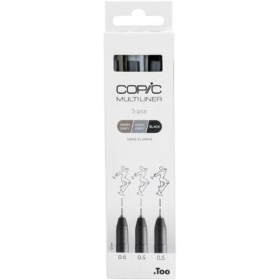 Copic Multiliner Set, 3 Fineliner in verschiedenen Farben, Zeichen Stifte mit einer feinen Spitze und wasserbeständiger Pigmenttinte Copic Multiliner Set, 3 Fineliner in verschiedenen Farben, Zeichen Stifte mit einer feinen Spitze und wasserbeständiger Pigmenttinte