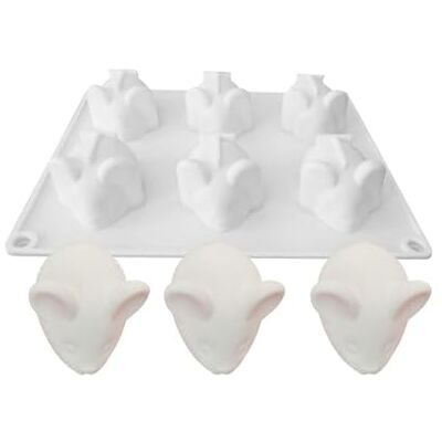 SueaLe Mini Maus Silikonform mit 6 Mulden für Fondant, Schokoladenform, Mousse Kuchendekorationswerkzeuge, DIY Seifenform, Maus Silikonform mit 6 Mulden, Mousse Dessertform SueaLe Mini Maus Silikonform mit 6 Mulden für Fondant, Schokoladenform, Mousse Kuchendekorationswerkzeuge, DIY Seifenform, Maus Silikonform mit 6 Mulden, Mousse Dessertform