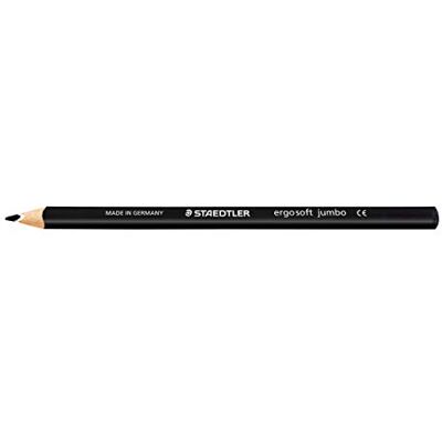 Staedtler 158-9 ergo soft jumbo Farbstift, jumbo-Format, ergonomische Dreikantform, rutschfeste Soft-Oberfläche, 12 Stück im Kartonetui, schwarz Staedtler 158-9 ergo soft jumbo Farbstift, jumbo-Format, ergonomische Dreikantform, rutschfeste Soft-Oberfläche, 12 Stück im Kartonetui, schwarz