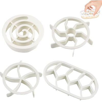 DRADERCH 4 Stück Brötchenstempel Set,Brotstempel,Brotdrücker Werkzeuge Semmelstempel Plätzchen Brötchen Ausstecher Brotstempel Brotdrücker Werkzeuge für DIY-Backen(Weiß) DRADERCH 4 Stück Brötchenstempel Set,Brotstempel,Brotdrücker Werkzeuge Semmelstempel Plätzchen Brötchen Ausstecher Brotstempel Brotdrücker Werkzeuge für DIY-Backen(Weiß)