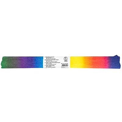 Ursus 4140300 Regenbogen Bastelkrepp 250 x 50 cm gerollt, 32 g/m², mit einer Dehnung von 60 %, in Regenbogenfarbe, 1 Rolle Ursus 4140300 Regenbogen Bastelkrepp 250 x 50 cm gerollt, 32 g/m², mit einer Dehnung von 60 %, in Regenbogenfarbe, 1 Rolle
