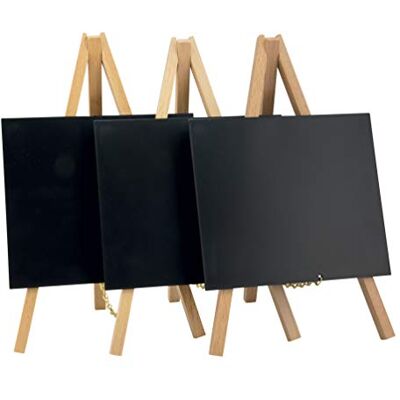 SECURIT MINI-B-KR Tisch-Kreidetafel MINI mit Staffelei, buche SECURIT MINI-B-KR Tisch-Kreidetafel MINI mit Staffelei, buche