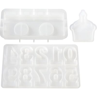 Hobbyfun Silikon Gießform Zahlen Set Steckkante 3 STK Gießform 12 Motive Hobbyfun Silikon Gießform Zahlen Set Steckkante 3 STK Gießform 12 Motive