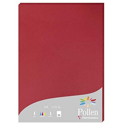 Clairefontaine 24212C 25 Karten Pollen A4 210g Kirschrot Clairefontaine 24212C 25 Karten Pollen A4 210g Kirschrot