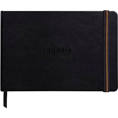 Rhodia 116171C Touch Skizzenbuch Mixed Media Book, 20 Blatt Paint'ON-Papier extraweiß 250g, A5 Querformat, ideal für Mischtechniken und Kunst, Schwarz, 1 Stück Rhodia 116171C Touch Skizzenbuch Mixed Media Book, 20 Blatt Paint'ON-Papier extraweiß 250g, A5 Querformat, ideal für Mischtechniken und Kunst, Schwarz, 1 Stück
