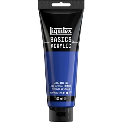 Liquitex 88700213 Basics Acrylfarbe, monopigmentierte Künstlerpigmente, lichtecht, mittlere Viskosität, Archivqualität, seidenglänzender Finish, 250ml Tube Kobaltblau Farbton Liquitex 88700213 Basics Acrylfarbe, monopigmentierte Künstlerpigmente, lichtecht, mittlere Viskosität, Archivqualität, seidenglänzender Finish, 250ml Tube Kobaltblau Farbton