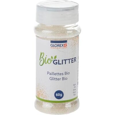 GLOREX 6 2820 400 Bio Glitter fein, 60 g in der Farbe Weiß, Glitzer bestehend aus Zellulose, zum Verzieren von Grußkarten, Bastelarbeiten uvm. GLOREX 6 2820 400 Bio Glitter fein, 60 g in der Farbe Weiß, Glitzer bestehend aus Zellulose, zum Verzieren von Grußkarten, Bastelarbeiten uvm.