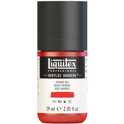 Liquitex 2059415 Professional Acryl Gouache Primärrot, 59ml Flasche, matt Acrylfarbe mit Gouache Eigenschaften, Hochdeckend, Wasserfest & Lichtecht Liquitex 2059415 Professional Acryl Gouache Primärrot, 59ml Flasche, matt Acrylfarbe mit Gouache Eigenschaften, Hochdeckend, Wasserfest & Lichtecht