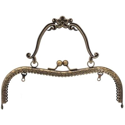 GHHZML Clutch-Taschenverschluss 20,5 cm Metall-Geldbörsen-Rahmengriff, Clutch-Taschen-Zubehör, DIY-Kussverschluss-Schloss, bronzefarbene Prägung, M-förmige Handtaschen-Hardware für Häkeltasche(Brown) GHHZML Clutch-Taschenverschluss 20,5 cm Metall-Geldbörsen-Rahmengriff, Clutch-Taschen-Zubehör, DIY-Kussverschluss-Schloss, bronzefarbene Prägung, M-förmige Handtaschen-Hardware für Häkeltasche(Brown)