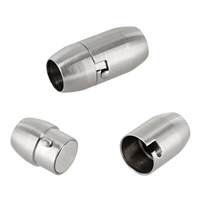 Auroris ovaler magnetischer Bajonettverschluss aus Edelstahl matt-Optik Loch 6mm, 3 Stück Auroris ovaler magnetischer Bajonettverschluss aus Edelstahl matt-Optik Loch 6mm, 3 Stück
