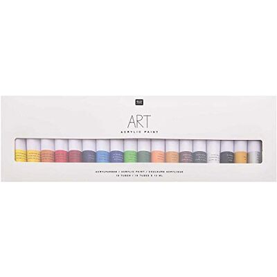 Rico Design Art Künstler Acrylfarben-Set Basic 18 Farben je 12 ml Tuben Malfarbe für Anfänger, Profikünstler, Kinder & Erwachsene Rico Design Art Künstler Acrylfarben-Set Basic 18 Farben je 12 ml Tuben Malfarbe für Anfänger, Profikünstler, Kinder & Erwachsene