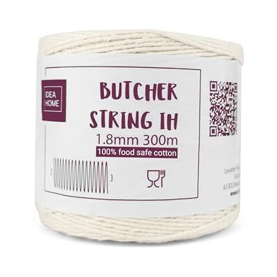 IDEA HOME 300m 1,8mm Bäcker Bindfäden, Baumwoll-Garn für die Küche, Lebensmittelunbedenklich, Ideal zum Verschnüren, geeignet für Geflügel, Würstchen, Heimarbeiten, Basteln und Dekorieren IDEA HOME 300m 1,8mm Bäcker Bindfäden, Baumwoll-Garn für die Küche, Lebensmittelunbedenklich, Ideal zum Verschnüren, geeignet für Geflügel, Würstchen, Heimarbeiten, Basteln und Dekorieren