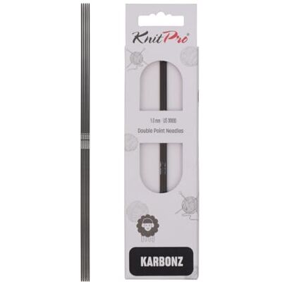 KnitPro Karbonz Nadelspiele 6" (15cm) 1mm KnitPro Karbonz Nadelspiele 6" (15cm) 1mm