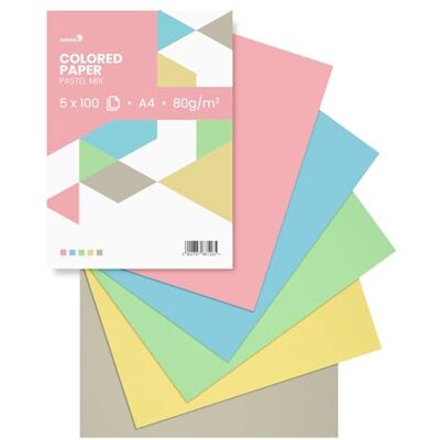 Netuno 500 Blatt farbiges Papier Pastellfarben (5x100) DIN A4 21 x 29,7 cm 80g Papier-Mix farbig sortiert buntes Blätter-Set Tonzeichen Bastelpapier bunt für kreative Projekte Blankokarten Netuno 500 Blatt farbiges Papier Pastellfarben (5x100) DIN A4 21 x 29,7 cm 80g Papier-Mix farbig sortiert buntes Blätter-Set Tonzeichen Bastelpapier bunt für kreative Projekte Blankokarten