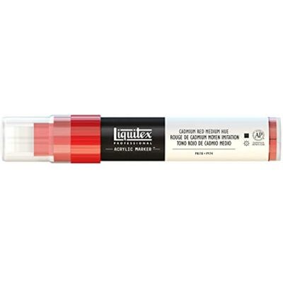Liquitex 4610151 Professional Paint Marker, Acrylmarker mit hochpigmentierte Acrylfarbe auf Wasserbasis für den Innenbereich & Außenbereich, breite Spitze Kadmiumrot mittel Farbton Liquitex 4610151 Professional Paint Marker, Acrylmarker mit hochpigmentierte Acrylfarbe auf Wasserbasis für den Innenbereich & Außenbereich, breite Spitze Kadmiumrot mittel Farbton