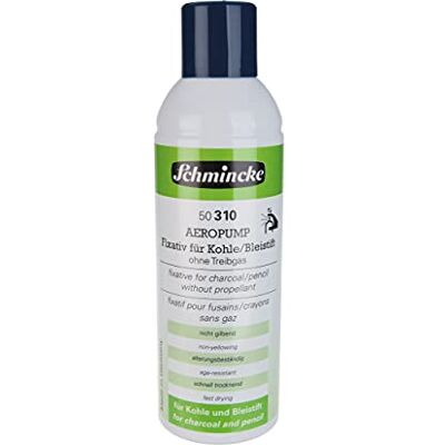 Schmincke Fixativ für Kohle + Bleistift, Aeropump, 300 ml, 50 310 040, Zwischen- und Schlussfixativ für Kohle- und Bleistiftzeichnungen, hohe Fixierwirkung Schmincke Fixativ für Kohle + Bleistift, Aeropump, 300 ml, 50 310 040, Zwischen- und Schlussfixativ für Kohle- und Bleistiftzeichnungen, hohe Fixierwirkung