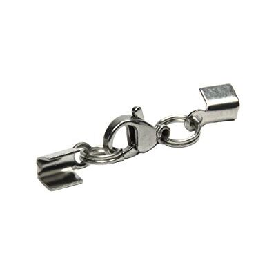 Auroris Karabiner-Klemmverschluss aus Edelstahl für ca. 2 bis 3 mm Bänder Stückzahl/Farbe wählbar Variante: 10 Stück/silber Auroris Karabiner-Klemmverschluss aus Edelstahl für ca. 2 bis 3 mm Bänder Stückzahl/Farbe wählbar Variante: 10 Stück/silber