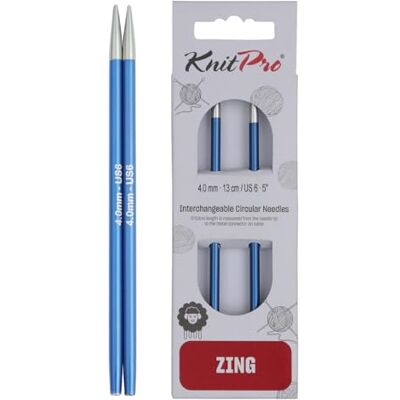 KnitPro Zing Austauschbare Rundnadeln 4" (10cm) 4mm KnitPro Zing Austauschbare Rundnadeln 4" (10cm) 4mm