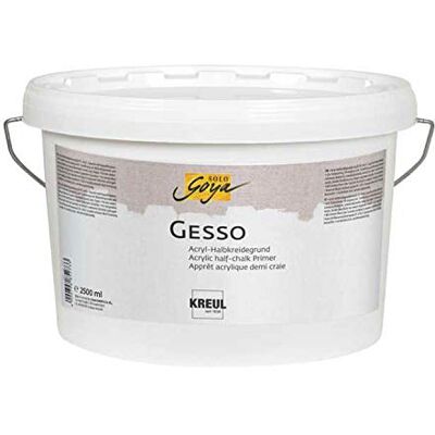 KREUL 85273 SOLO GOYA Gesso weiß, 2500 ml Eimer, Grundierung von Maluntergründen auf Acryl-Halbkreidebasis, wasserfest und gut deckend KREUL 85273 SOLO GOYA Gesso weiß, 2500 ml Eimer, Grundierung von Maluntergründen auf Acryl-Halbkreidebasis, wasserfest und gut deckend
