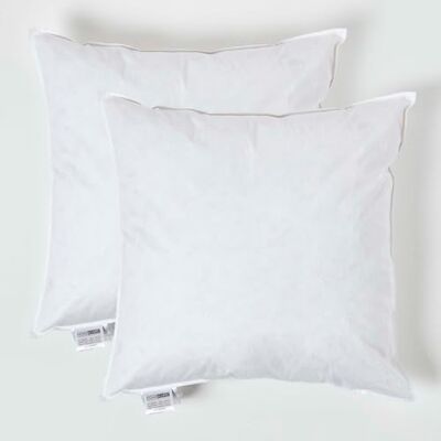 Homescapes 2er Pack Luxus-Kissenfüllung mit Entenfedern 55 x 55 cm Bio-Baumwolle, Waschbar Homescapes 2er Pack Luxus-Kissenfüllung mit Entenfedern 55 x 55 cm Bio-Baumwolle, Waschbar