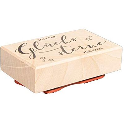 Rayher Stempel Holz „Glückssterne“, 5 x 8 cm, Holzstempel, zum Gestalten von Karten, Umschlägen, Geschenken, Motivstempel, Textstempel, 29215000, Weiß Rayher Stempel Holz „Glückssterne“, 5 x 8 cm, Holzstempel, zum Gestalten von Karten, Umschlägen, Geschenken, Motivstempel, Textstempel, 29215000, Weiß