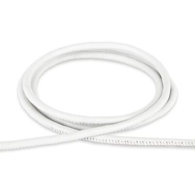 Auroris 100cm weiches Nappalederband rund gesäumt 3mm Farbe wählbar Variante: weiß Auroris 100cm weiches Nappalederband rund gesäumt 3mm Farbe wählbar Variante: weiß