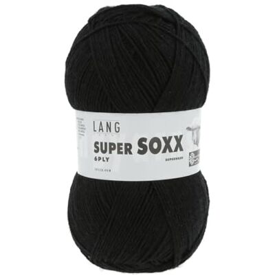 Lang Yarns Super Soxx 6-Fach/6-Ply Farbe: Schwarz (0004) 150 g / ca. 410 m Wolle Lang Yarns Super Soxx 6-Fach/6-Ply Farbe: Schwarz (0004) 150 g / ca. 410 m Wolle