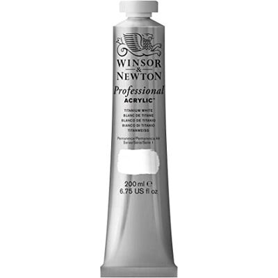 Winsor & Newton 2337644 Professional Acrylfarbe in Künstlerqualität, hohe Farbbrillanz & Deckkraft, Archivqualität, 200ml Tube Titanweiss Winsor & Newton 2337644 Professional Acrylfarbe in Künstlerqualität, hohe Farbbrillanz & Deckkraft, Archivqualität, 200ml Tube Titanweiss