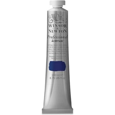 Winsor & Newton 2337514 Professional Acrylfarbe in Künstlerqualität, hohe Farbbrillanz & Deckkraft, Archivqualität, 200ml Tube Phthaloblau Rotton Winsor & Newton 2337514 Professional Acrylfarbe in Künstlerqualität, hohe Farbbrillanz & Deckkraft, Archivqualität, 200ml Tube Phthaloblau Rotton