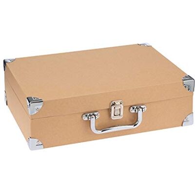 GLOREX Reisekoffer, Koffer aus nachhaltiger FSC zertifizierter Pappe, ca. 35,5 x 25 x 10 cm groß, aus Pappmaché, zum Bekleben, Bemalen, für Decopatch oder Serviettentechnik GLOREX Reisekoffer, Koffer aus nachhaltiger FSC zertifizierter Pappe, ca. 35,5 x 25 x 10 cm groß, aus Pappmaché, zum Bekleben, Bemalen, für Decopatch oder Serviettentechnik