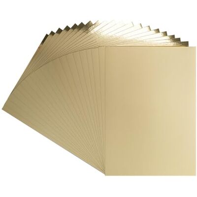 Ideen mit Herz Spiegelkarton Metallpapier Bastelpapier metallic 20 Bogen Din A4 200 g/m² Weiße Rückseite (Hellgold) Ideen mit Herz Spiegelkarton Metallpapier Bastelpapier metallic 20 Bogen Din A4 200 g/m² Weiße Rückseite (Hellgold)