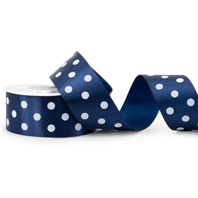 Creativery Satinband mit Punkten 38mm x 25m Rolle Farbauswahl in 6/12/38mm farbecht & waschbar Schleifenband für Hochzeit Geschenkband zum Verpacken Dekorieren Basteln Dunkelblau 370 Creativery Satinband mit Punkten 38mm x 25m Rolle Farbauswahl in 6/12/38mm farbecht & waschbar Schleifenband für Hochzeit Geschenkband zum Verpacken Dekorieren Basteln Dunkelblau 370