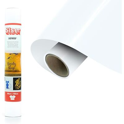 SISER ® EasyWeed® White, 30cm x 1m, thermo-transferierbare Flexfolie für die individuelle Gestaltung von Stoffen, kreative Hobbys, zertifiziert nach VeganOk und Öko-Tex Standard 100 Klasse I SISER ® EasyWeed® White, 30cm x 1m, thermo-transferierbare Flexfolie für die individuelle Gestaltung von Stoffen, kreative Hobbys, zertifiziert nach VeganOk und Öko-Tex Standard 100 Klasse I