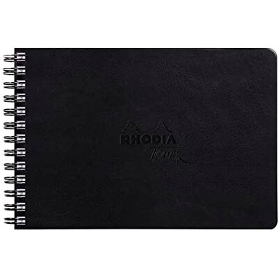 Rhodia 116179C Spiralbuch / Zeichenheft mit Doppelspirale Mixed Media Book, 32 Blatt Paint'ON-Papier extraweiß 250g, nicht mikroperforiert, DIN A5 Querformat, Hardcover, Schwarz 1 Stück Rhodia 116179C Spiralbuch / Zeichenheft mit Doppelspirale Mixed Media Book, 32 Blatt Paint'ON-Papier extraweiß 250g, nicht mikroperforiert, DIN A5 Querformat, Hardcover, Schwarz 1 Stück