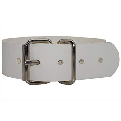 Lederriemen.com Blankleder Befestigungsriemen mit Rollschnalle, Fixierriemen, Leder, Farbe:weiß, Größe:4cm breit x 20cm lang Lederriemen.com Blankleder Befestigungsriemen mit Rollschnalle, Fixierriemen, Leder, Farbe:weiß, Größe:4cm breit x 20cm lang