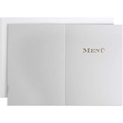Betterpress ® Menükarten DIN A4, 10 Stück, Gold geprägt, geklappt DIN A5 ELEGANTE MENÜKARTEN: 10 Karten im Format DIN A4, DIN A5 geklappt, mit hochwertiger Gold-Prägung für besondere Anlässe. Betterpress ® Menükarten DIN A4, 10 Stück, Gold geprägt, geklappt DIN A5 ELEGANTE MENÜKARTEN: 10 Karten im Format DIN A4, DIN A5 geklappt, mit hochwertiger Gold-Prägung für besondere Anlässe.