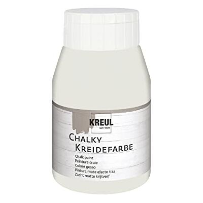 KREUL 75112 Chalky Kreidefarbe, Cream Cashmere, 500 ml Kunststoffflasche, sanft matte Farbe, cremig deckend, schnelltrocknend, für Effekte im Used Look KREUL 75112 Chalky Kreidefarbe, Cream Cashmere, 500 ml Kunststoffflasche, sanft matte Farbe, cremig deckend, schnelltrocknend, für Effekte im Used Look