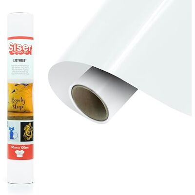 SISER ® EasyWeed® Opaque White, 30cm x 1m, thermo-transferierbare Flexfolie zur Personalisierung von Stoffen, kreative Hobbys, VeganOk und Öko-Tex Standard 100 Klasse I zertifiziert SISER ® EasyWeed® Opaque White, 30cm x 1m, thermo-transferierbare Flexfolie zur Personalisierung von Stoffen, kreative Hobbys, VeganOk und Öko-Tex Standard 100 Klasse I zertifiziert