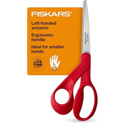 Fiskars ® Petite Linkshänderschere Basteln und Nähen Edelstahlschere für kleinere Hände Ergonomischer Griff Papier- und Stoffschere für Büro, Kunst und Handwerk Rot Fiskars ® Petite Linkshänderschere Basteln und Nähen Edelstahlschere für kleinere Hände Ergonomischer Griff Papier- und Stoffschere für Büro, Kunst und Handwerk Rot