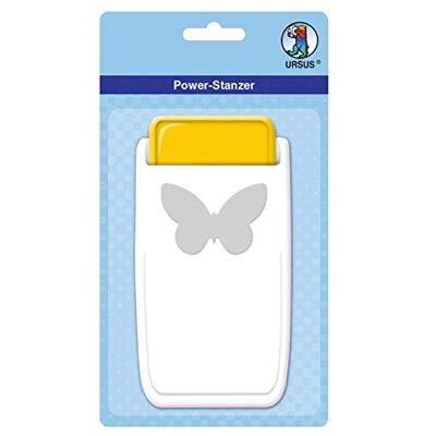 Ursus 19760047 Power Stanzer groß, Schmetterling, Motivbreite ca. 3,8 cm, aus Kunststoff mit Metallstanze, für verschiedene Papierstärken und andere Materialien Ursus 19760047 Power Stanzer groß, Schmetterling, Motivbreite ca. 3,8 cm, aus Kunststoff mit Metallstanze, für verschiedene Papierstärken und andere Materialien