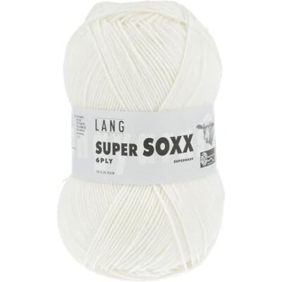 Lang Yarns Super Soxx 6-Fach/6-Ply Farbe: Weiss (0001) 150 g / ca. 410 m Wolle Lang Yarns Super Soxx 6-Fach/6-Ply Farbe: Weiss (0001) 150 g / ca. 410 m Wolle