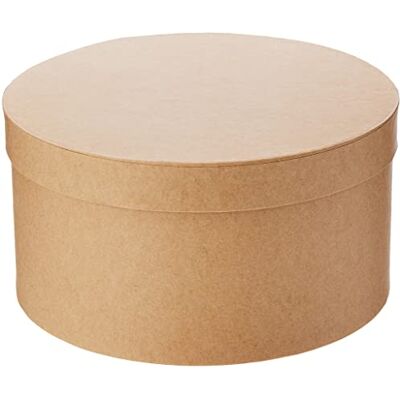 GLOREX Rundbox, Pappe, Natur, 18 x 18 x 9,5 cm GLOREX Rundbox, Pappe, Natur, 18 x 18 x 9,5 cm