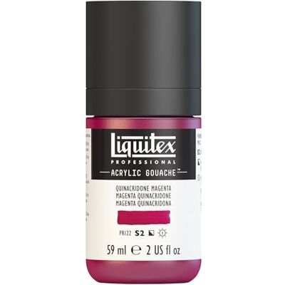 Liquitex 2059114 Professional Acryl Gouache Quinacridone Magenta, 59ml Flasche, matt Acrylfarbe mit Gouache Eigenschaften, Hochdeckend, Wasserfest & Lichtecht Liquitex 2059114 Professional Acryl Gouache Quinacridone Magenta, 59ml Flasche, matt Acrylfarbe mit Gouache Eigenschaften, Hochdeckend, Wasserfest & Lichtecht