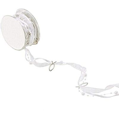 Hobbyfun TRENDY-Band mit Perlen + Fischen a 5 m, weiß-silber Hobbyfun TRENDY-Band mit Perlen + Fischen a 5 m, weiß-silber