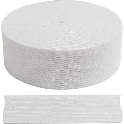 AERZETIX C67540 Flaches geflochtenes Gummiband 10 Meter Breite 35 mm Polyester + Latex Farbe weiß AERZETIX C67540 Flaches geflochtenes Gummiband 10 Meter Breite 35 mm Polyester + Latex Farbe weiß
