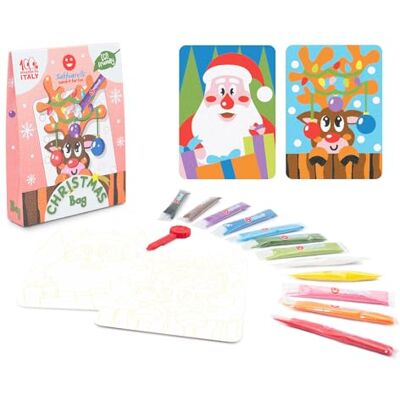 Sabbiarelli – Bag Christmas Mini-Sand-Art-Set: Weihnachten Enthält Klebemotive, Farbsand und Abziehwerkzeug 100% Made in Italy Kreativer Bastelspaß Kinder 5-12 Jahre Sabbiarelli – Bag Christmas Mini-Sand-Art-Set: Weihnachten Enthält Klebemotive, Farbsand und Abziehwerkzeug 100% Made in Italy Kreativer Bastelspaß Kinder 5-12 Jahre