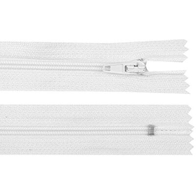 Schnoschi 10 Stück 22 cm Langer Spiralreißverschluss, Nicht teilbar, weiß, 3mm Laufschiene Reißverschluss Schnoschi 10 Stück 22 cm Langer Spiralreißverschluss, Nicht teilbar, weiß, 3mm Laufschiene Reißverschluss